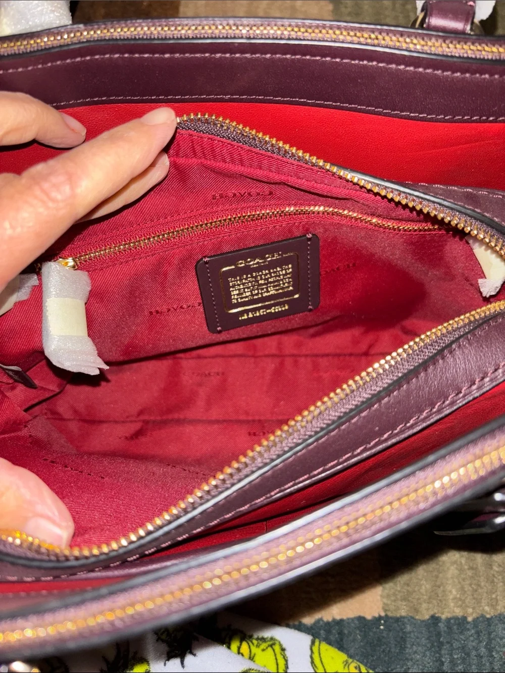 Coach Pebbled Leather Satchel in Wine